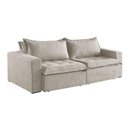Ver imagem 3 de Sofá Cama 2 Lugares Retrátil Reclinável M-184 Veludo Martins Creme