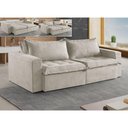 Ver imagem 2 de Sofá Cama 2 Lugares Retrátil Reclinável M-184 Veludo Martins Creme