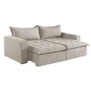 Ver imagem 1 de Sofá Cama 2 Lugares Retrátil Reclinável M-184 Veludo Martins Creme