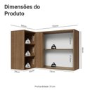 Ver imagem 2 de Armário Aéreo de Canto para Quarto 1 Porta e 3 Nichos Rustic Neo Madesa