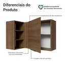 Ver imagem 3 de Armário Aéreo de Canto para Quarto 1 Porta e 3 Nichos Rustic Neo Madesa