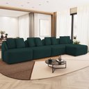 Ver imagem 1 de Sofá 5 Lugares com Chaise Direito Sala Living 388cm Arlo F04 Veludo Verde - Lyam Decor