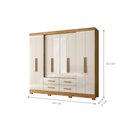 Ver imagem 3 de Guarda Roupa 8 Portas com Espelho Chicago Freijo Off White
