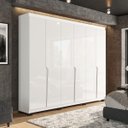 Ver imagem 1 de Roupeiro Casal Porto com 6 Portas 4 Gavetas 242x214cm Branco 240825