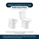 Ver imagem 4 de Assento Sanitário em MDF Debba Square Branco para bacia Roca