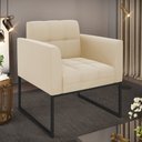 Ver imagem 2 de Poltrona Elisa Suede Base Metálica Industrial Preto - D'Rossi