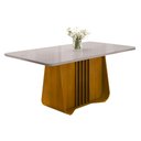 Ver imagem 1 de Mesa de Jantar Harpa 6 Lugares com Tampo de Vidro Naturale/off White