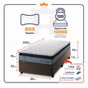 Ver imagem 2 de Conjunto Box Baú Solteirão Chicago Marrom 96x203x64 Espuma D33