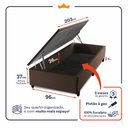 Ver imagem 3 de Conjunto Box Baú Solteirão Chicago Marrom 96x203x64 Espuma D33