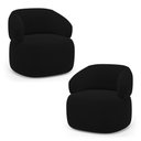 Ver imagem 1 de Kit 02 Poltronas Orgânicas Giratória Living Glee Veludo Preto - Desk Design