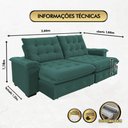 Ver imagem 3 de Sofá 4 Lugares Coliseu 2.60m Retrátil e Reclinável Super Pillow - Verde