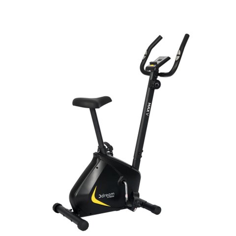 Bicicleta Ergométrica Magnética Vertical com 8 Níveis de Resistência Max V Preta e Amarela -