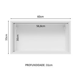 Armário Aéreo Madesa Lux 60 cm 1 Porta Basculante Branco/Preto - 4