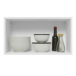 Armário Aéreo Madesa Lux 60 cm 1 Porta Basculante Branco/Preto - 5