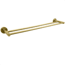 Ver imagem 1 de Suporte Porta Toalha Duplo Dourado Brilhoso Toalheiro 60cm Aço Inox Acessorio Parede Banheiro Luxo