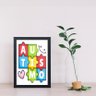 Quadro Autismo - Quebra Cabeça 24x18cm:moldura Branca - 1