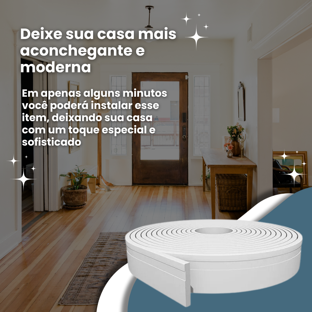 Rodapé Autocolante Eva Flexível 7cm X 5m Lavável Fácil Instalação - 3