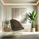 Ver imagem 2 de Kit 08 Cadeiras Poltrona de Jantar Bela Suede Marrom Base Metálica Luxo Dourado - Pallazio