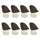 Ver imagem 1 de Kit 08 Cadeiras Poltrona de Jantar Bela Suede Marrom Base Metálica Luxo Dourado - Pallazio