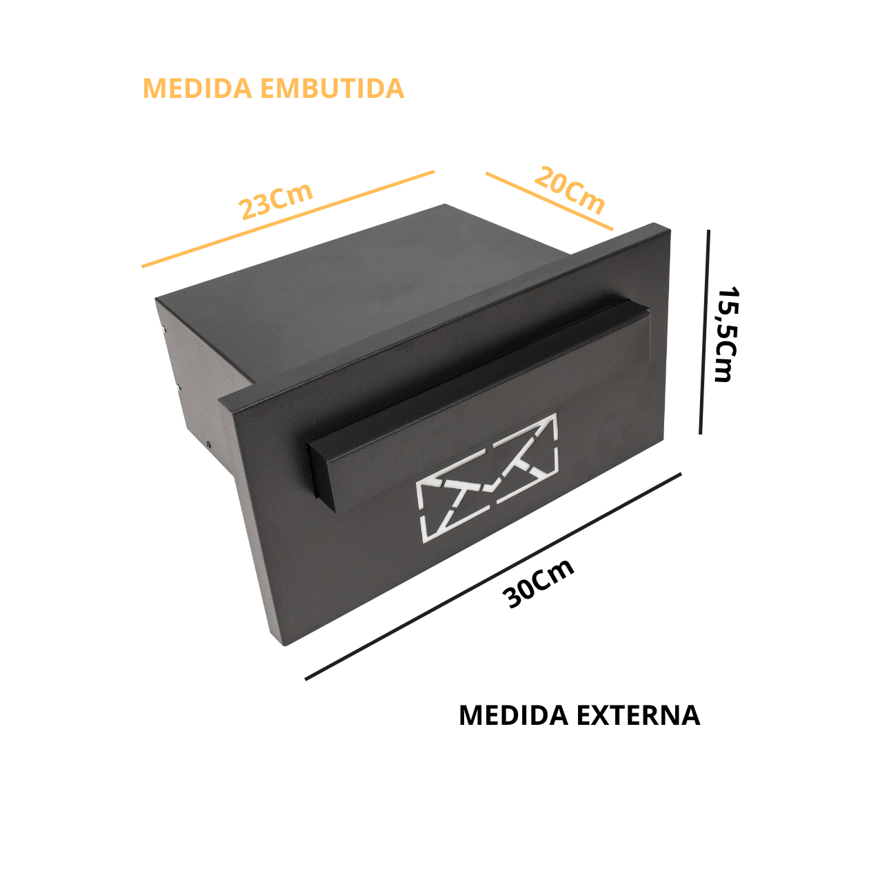 Caixa de Correio Moderna Desenho Carta Fosca - 2