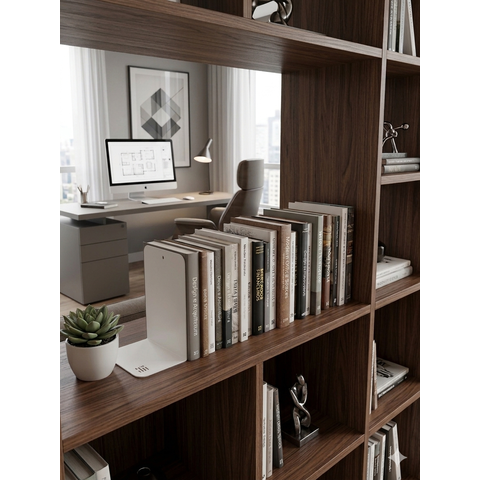 Aparador para Livros Bibliocanto Organizador de Mesa Aço Reforçado Estilo Moderno Branco