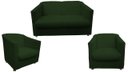 Ver imagem 1 de Kit Namoradeira + 2 Poltronas Decorativa Biane Suede Verde Pés Cromado Ms Decor