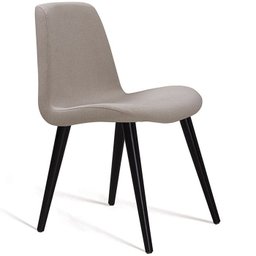 Cadeira Estofada Pes Palito Preto F89 Linho Bege Dmobiliario - 1