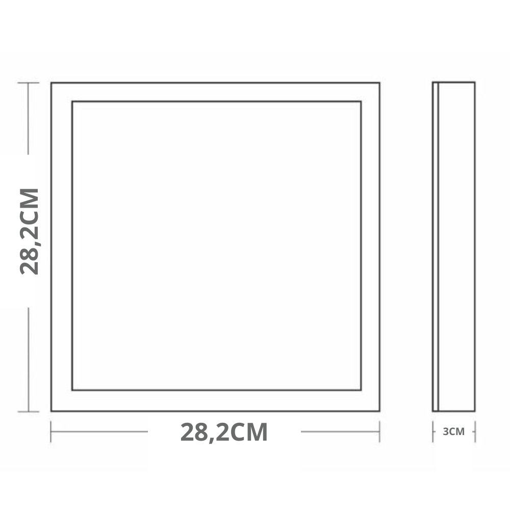 Painel com Placa de Led Taschibra 24w Lys Quadrado Sobrepor Bivolt 4000k Neutro Suave - 7