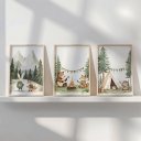 Ver imagem 1 de Kit 3 Quadros Decorativos Infantil | Natureza - Floresta Encantada NO2 - 40x60 - Moldura Madeira