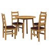 Conjunto Mesa de Jantar 90cm Redonda e 4 Cadeiras Estofadas 100% Madeira Maciça Cork Espresso Móveis - 2