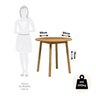 Conjunto Mesa de Jantar 90cm Redonda e 4 Cadeiras Estofadas 100% Madeira Maciça Cork Espresso Móveis - 3
