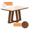 Conjunto Mesa Lins 4 Cadeiras Sextavada Freijó/off/corin. Marrom - M.a Freijó/off Pre/corino - 3