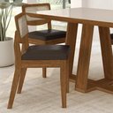 Ver imagem 4 de Conjunto Mesa Lins 4 Cadeiras Sextavada Freijó/off/corin. Marrom - M.a Freijó/off Pre/corino