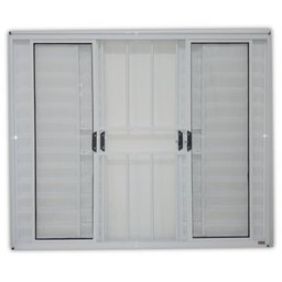 Veneziana Branca de 6 Folhas com Grade 100x120cm - 1404 - JANELLOT - 1