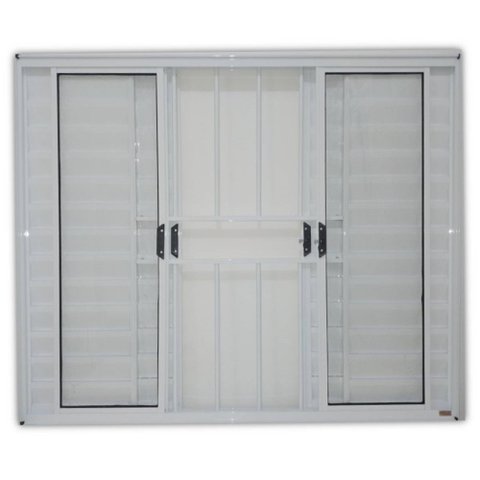 Veneziana Branca de 6 Folhas com Grade 100x120cm - 1404 - JANELLOT