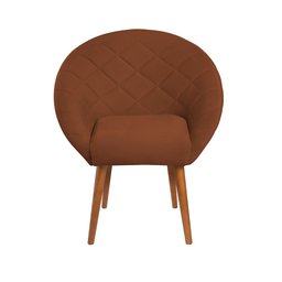 Kit 3 Poltronas para Recepção Decorativa Estofada Berlim Pés Palito Terra Cota - 4