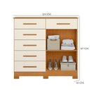 Ver imagem 3 de Guarda Roupa Casal Mercure com Espelho 6 Portas e Cômoda Xangai 06 Gavetas 02 Portas Cinamomo Off
