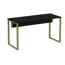 Ver imagem 1 de Mesa Escritório P25 Tub Pandin 120 Cm (larg) Tampo Mdp Preto Pé Aço Tubular Verde Mirô