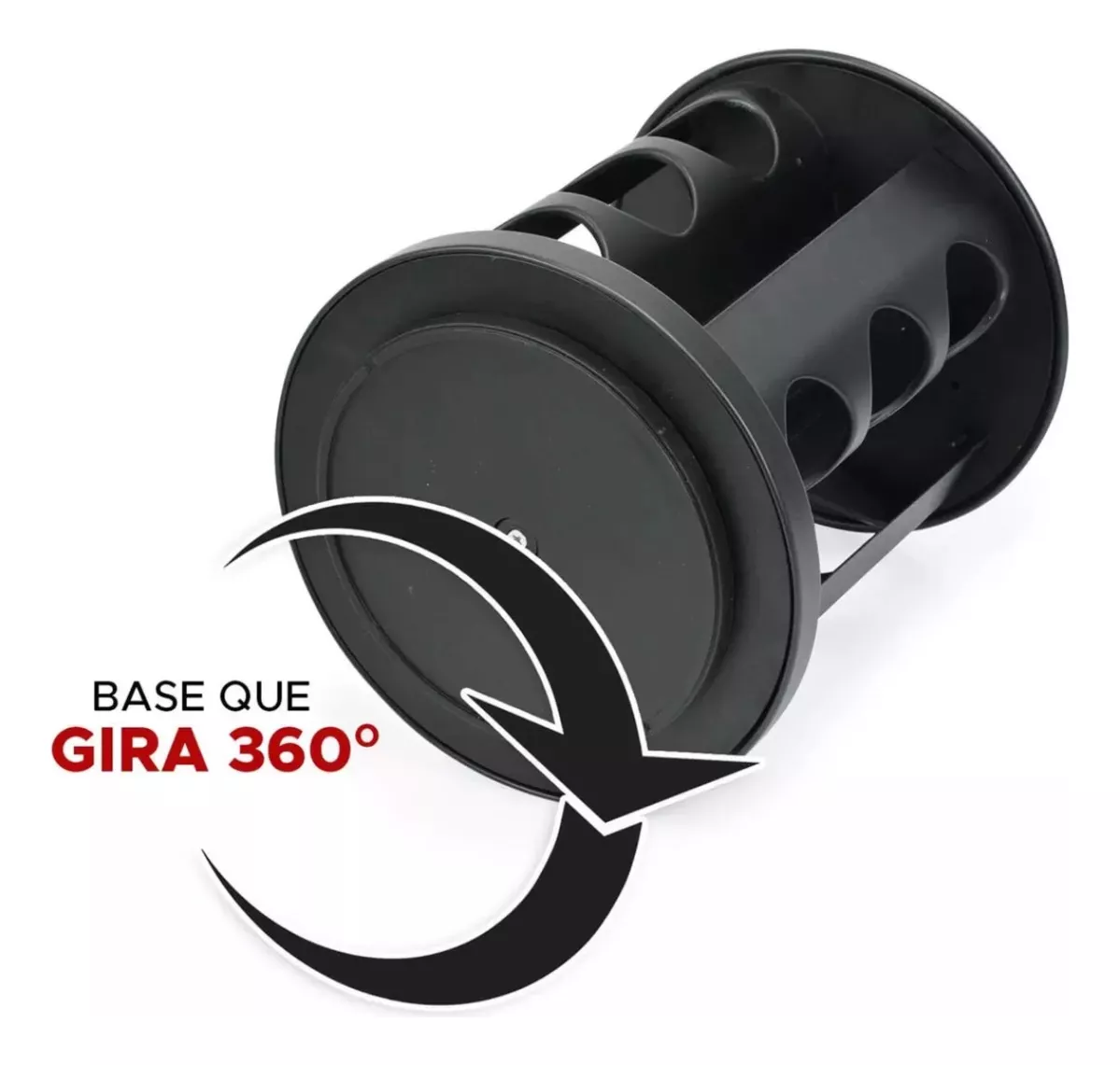 Porta Condimentos Giratório com 9 Potes Preto - 6