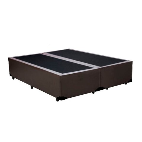 Cama Box Blindado Queen Bipartido Principe Das Camas Sintético Marrom 158x198x40