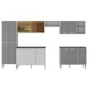 Ver imagem 7 de Armário de Cozinha Completa 6 Pçs com Balcão Gabinete Siena Multimóveis Mp2243 Branco/lacca Fum