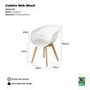 Ver imagem 2 de Kit 2 Cadeiras Web Wood Brancas em Polipropileno com Estrutura em Madeira para Sala e Cozinha