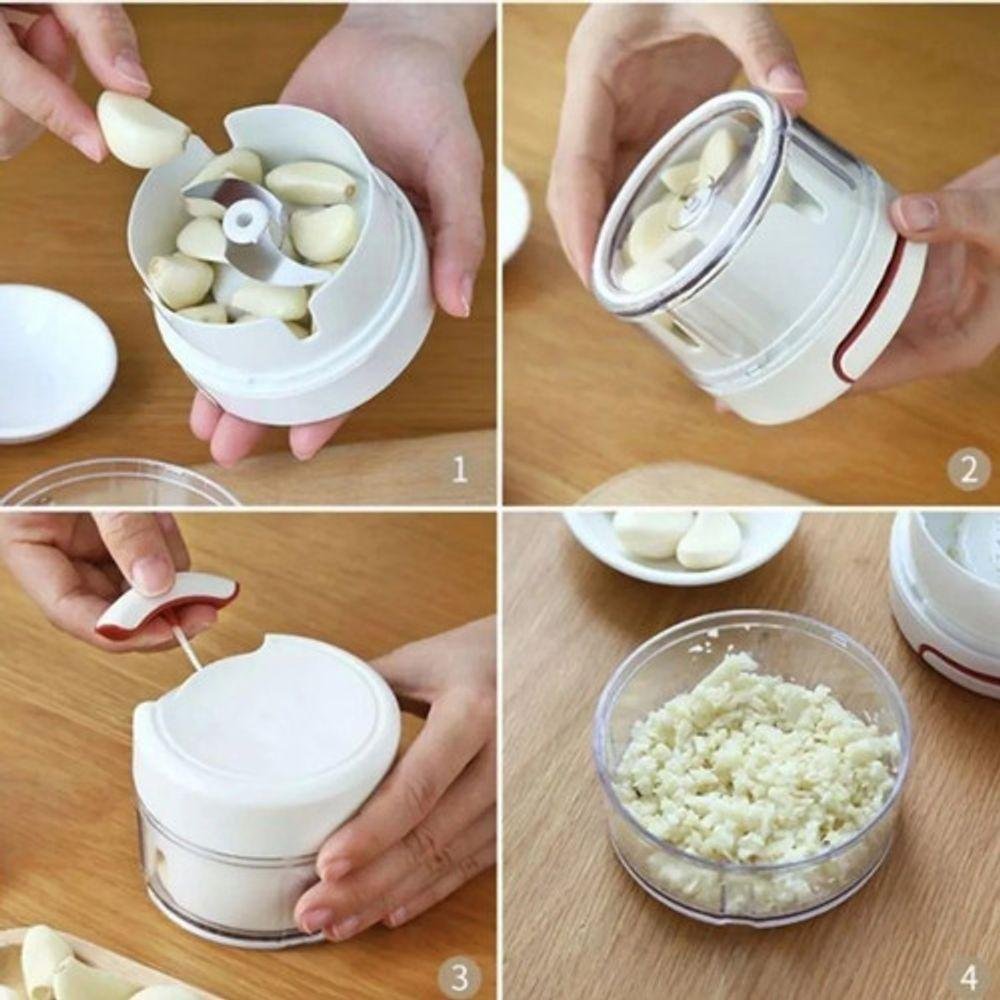 Mini Triturador Manual De Alho Alimento Utensilio Cozinha - 4