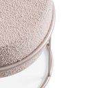 Ver imagem 3 de Puff Austen Base Aço Champagne / Tecido Off White