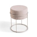 Ver imagem 1 de Puff Austen Base Aço Champagne / Tecido Off White