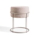 Ver imagem 2 de Puff Austen Base Aço Champagne / Tecido Off White