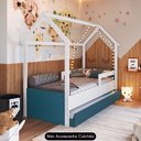Ver imagem 2 de Cama Infantil Casinha com Auxiliar Infix C06 Branco/azul - Mpozenato