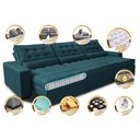 Ver imagem 3 de Sofá Retrátil e Reclinável com Molas Ensacadas Cama Inbox Gold 3,52m Tecido Suede Velusoft Petró