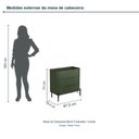 Ver imagem 3 de Mesa de Cabeceira Bend 3 Gavetas Incolar Musgo com Pé Preto