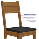 Ver imagem 7 de Kit 2 Cadeiras Estofadas para Mesa Sala de Jantar Reforçada - Carvalho/preto